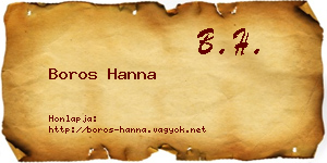 Boros Hanna névjegykártya